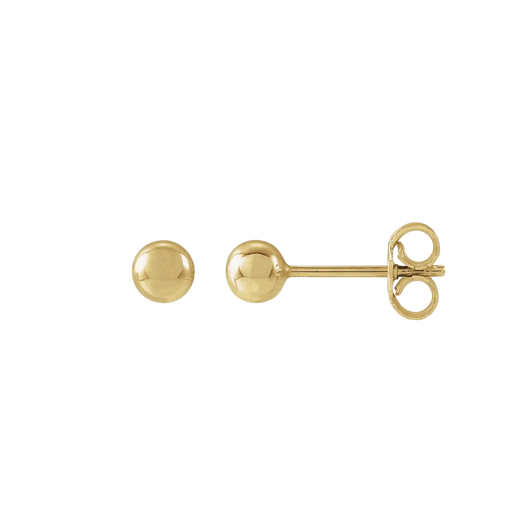 4mm Gold Ball Stud Earrings