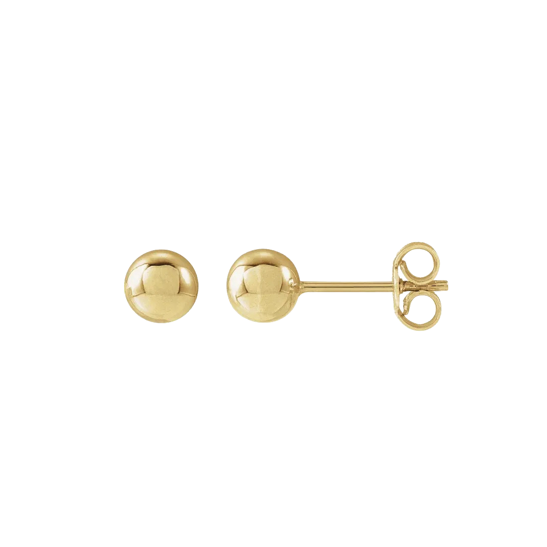 5mm Gold Ball Stud Earrings
