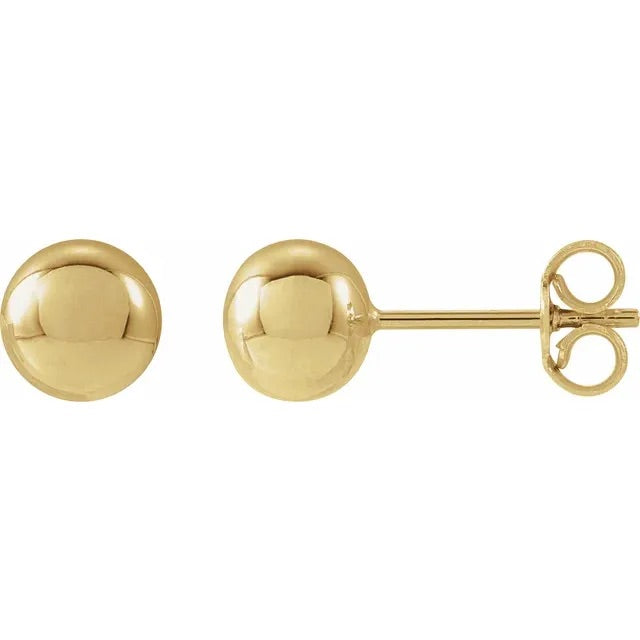 6mm Gold Ball Stud Earrings