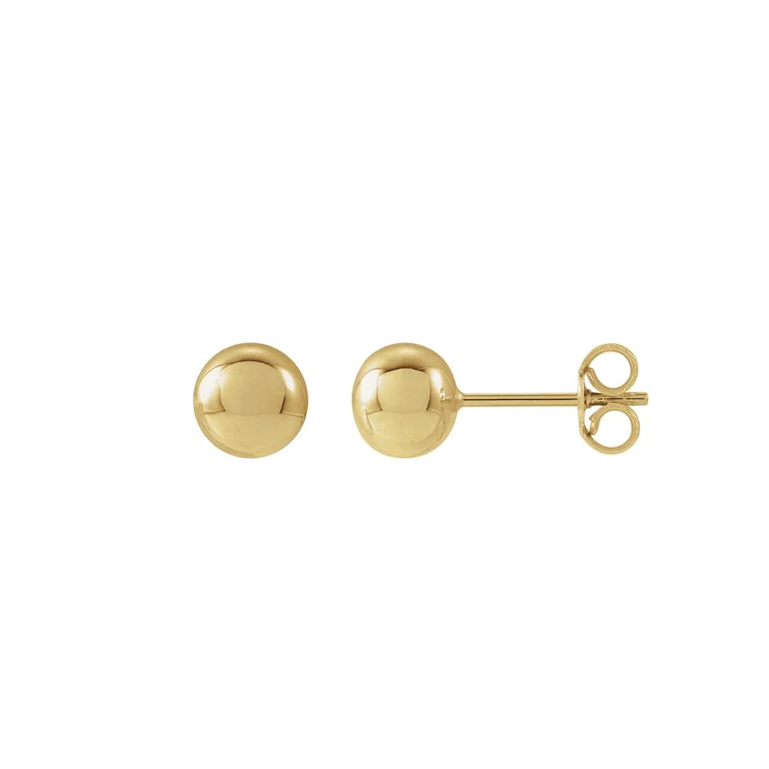 6mm Gold Ball Stud Earrings