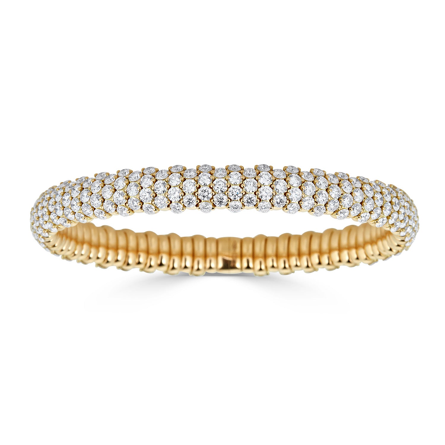 Domed Stretch Diamond Bracelet in Yellow Gold