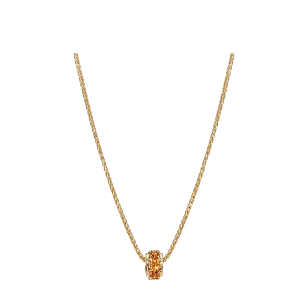 Birthstone Rondelle Pendant in Citrine