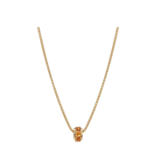 Birthstone Rondelle Pendant in Citrine