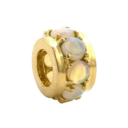 Birthstone Rondelle Pendant in Opal