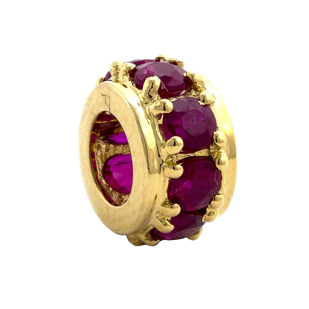 Birthstone Rondelle in  Ruby