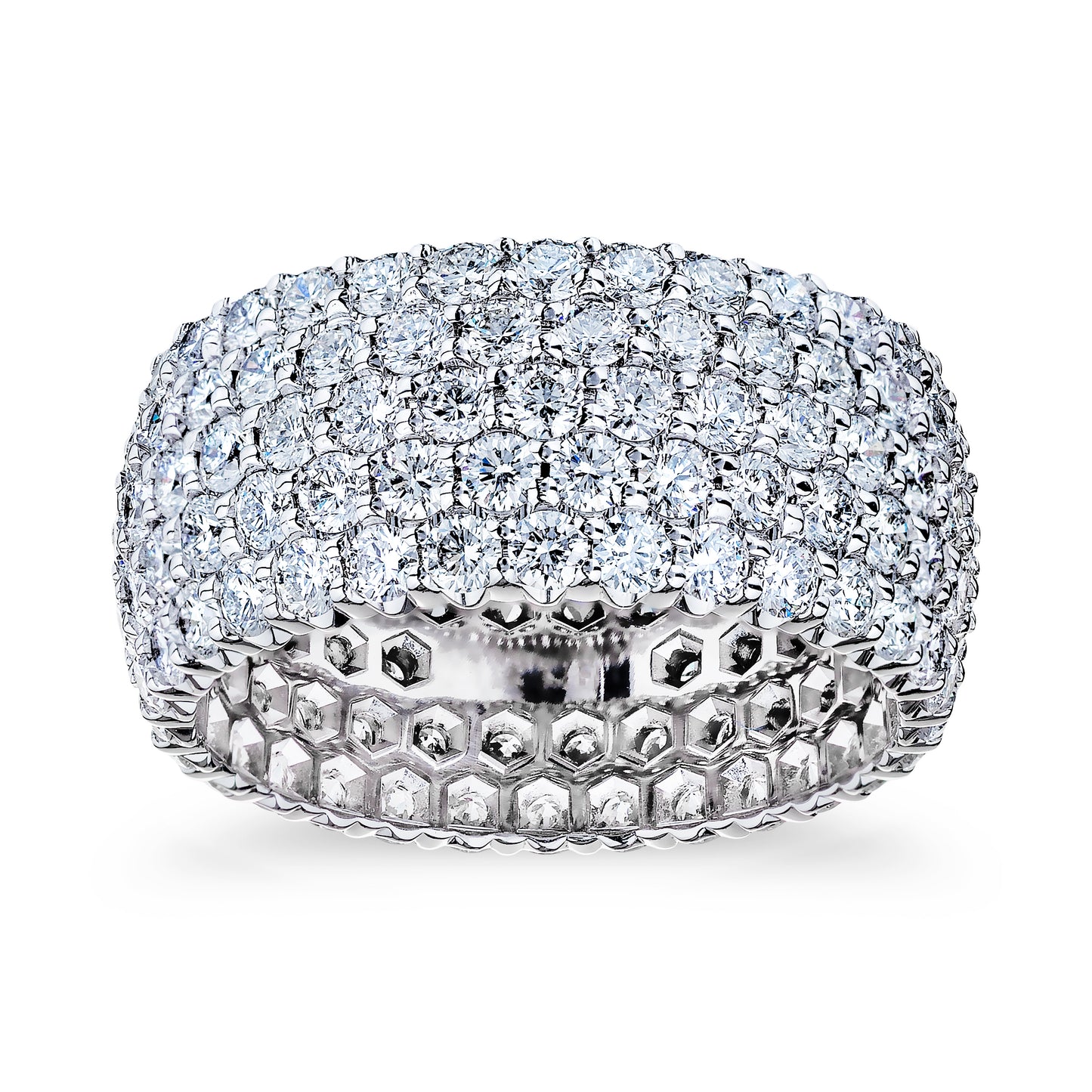 Eternity 5-Row Diamond Band in White Gold