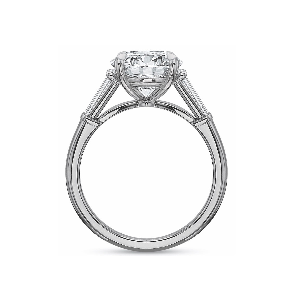 Classic 3-Stone Mounting with Baguette Side Stones
