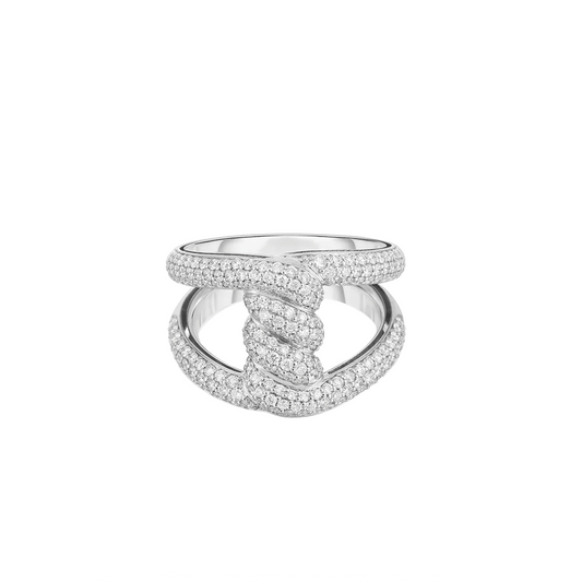 Cialoma Pave Single Knot Diamond Ring