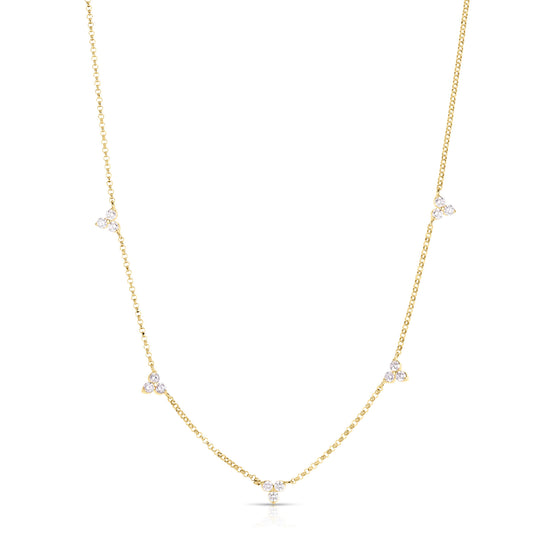 Diamonds By The Inch Five Station Flower Necklace