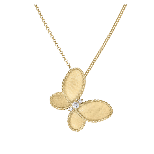 Gold Butterly Necklace with Diamonds