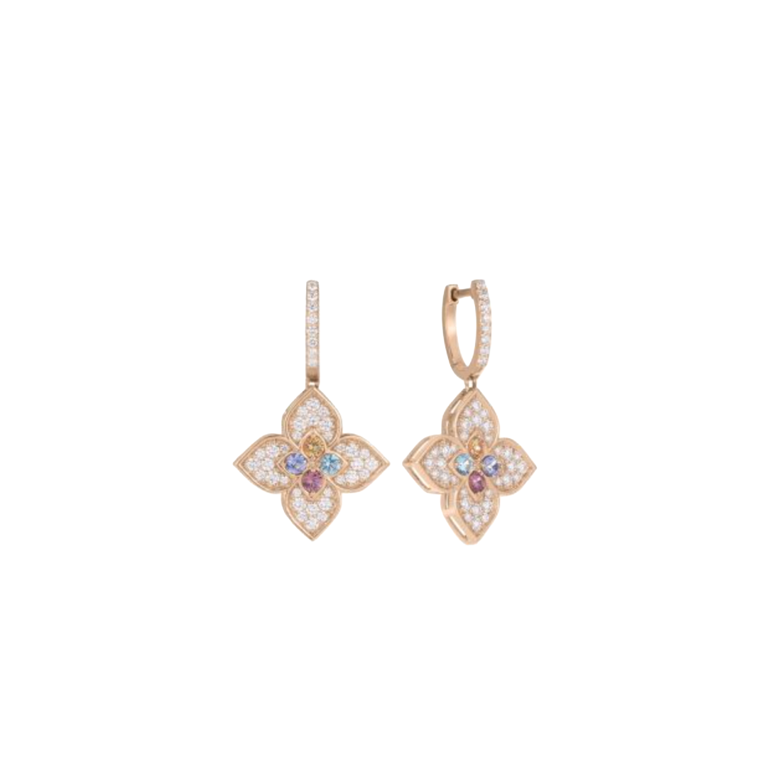 Venetian Princess Carnival Flower Drop Earrings