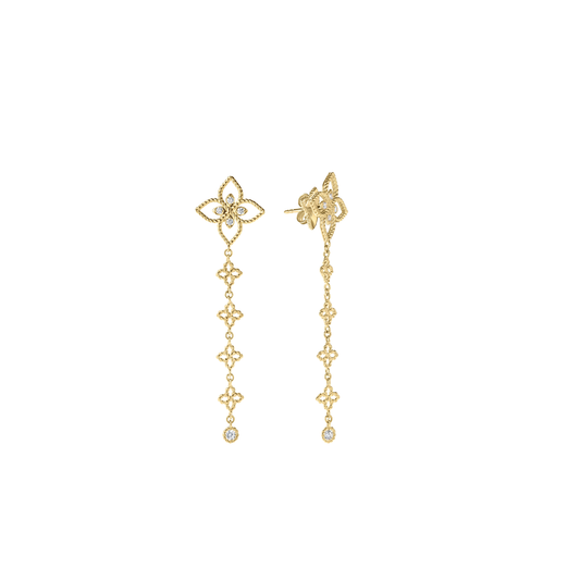 Principessa Diamond Flower Dangle Earrings