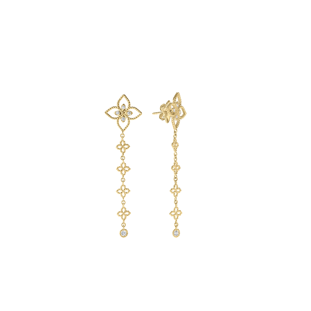 Principessa Diamond Flower Dangle Earrings