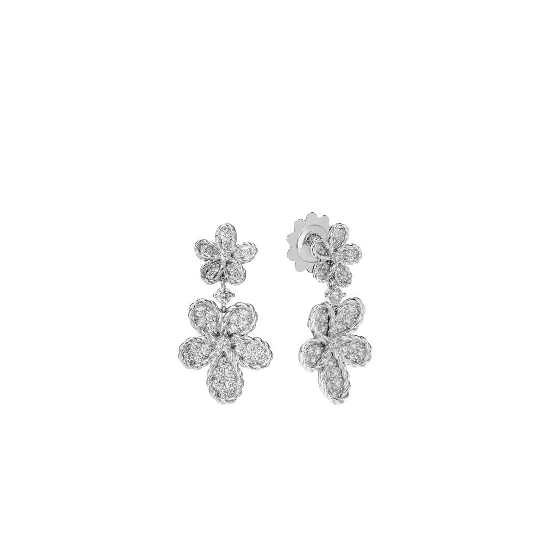 Jasmine Flower Drop Diamond Earrings