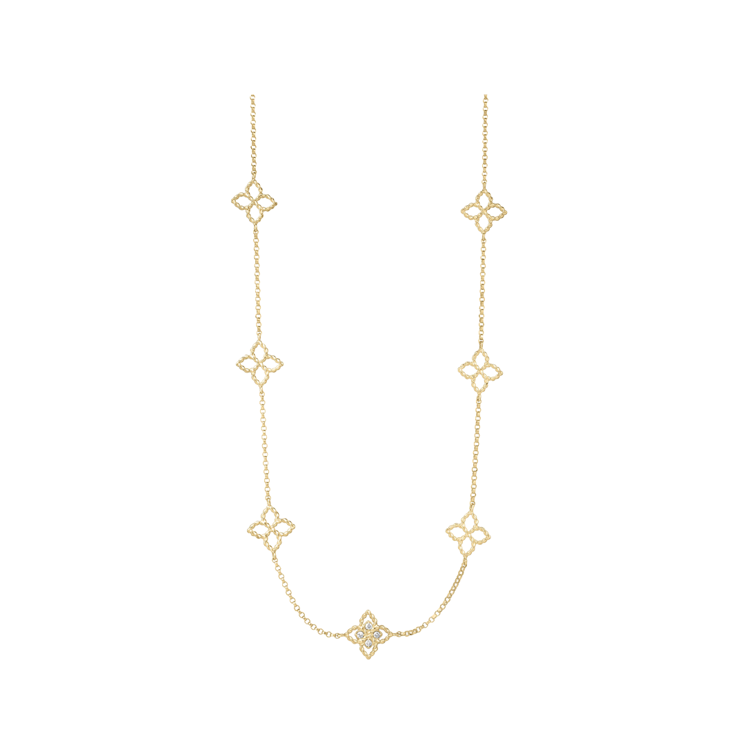 Principessa Flower Station Necklace with Diamonds