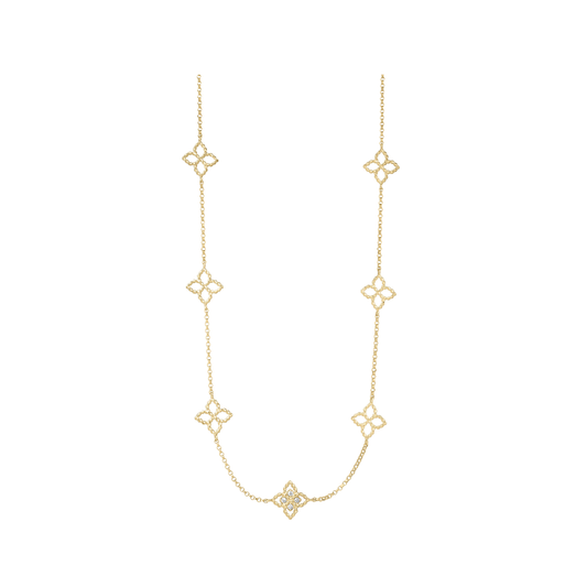 Principessa Flower Station Necklace with Diamonds