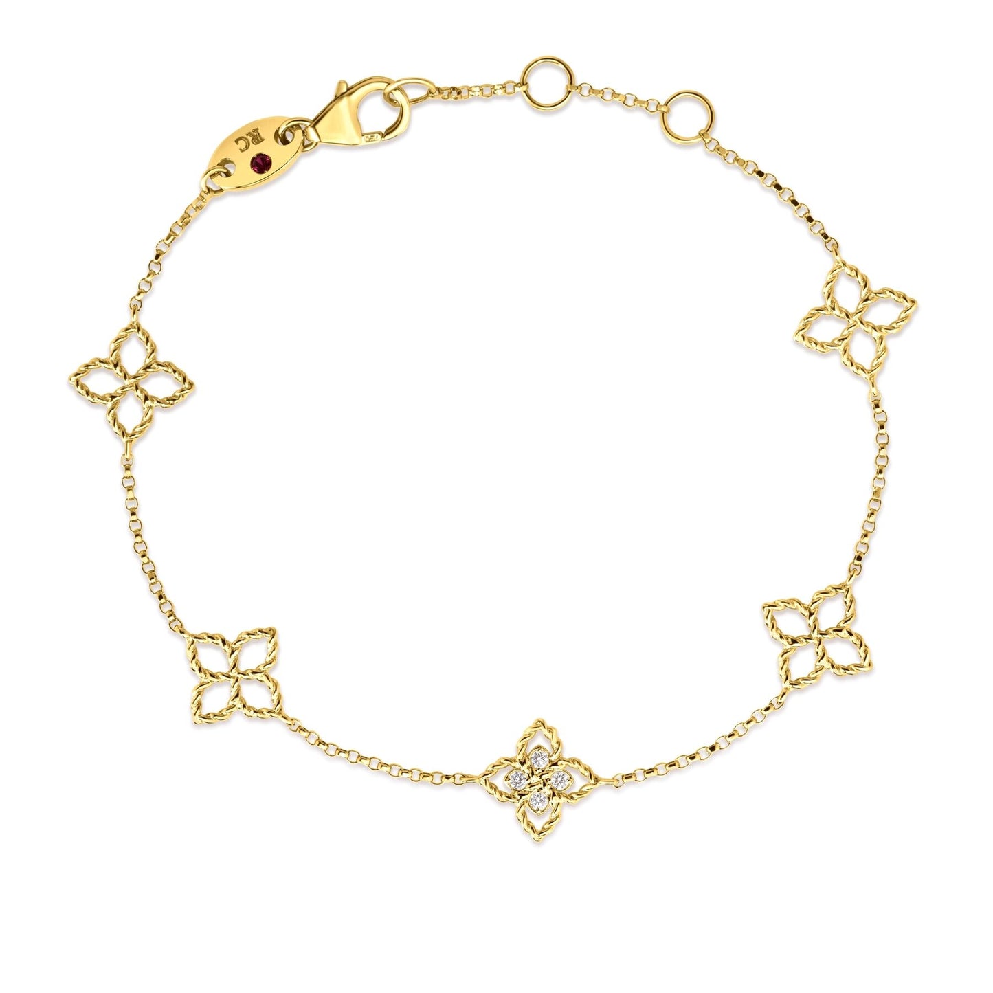 Principessa Flower Station Bracelet with Diamonds