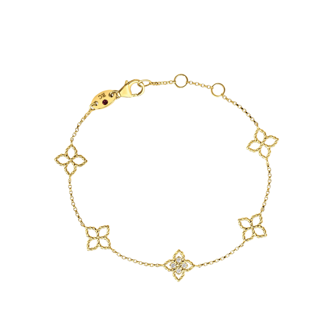 Principessa Flower Station Bracelet with Diamonds