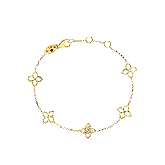 Principessa Flower Station Bracelet with Diamonds