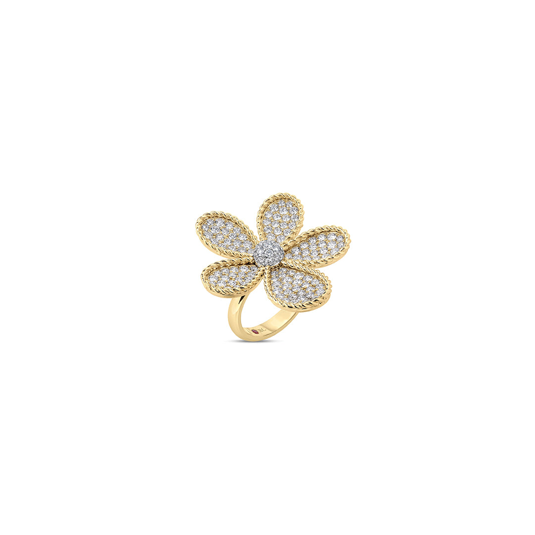 Jasmine Large Pave Diamond Flower Ring