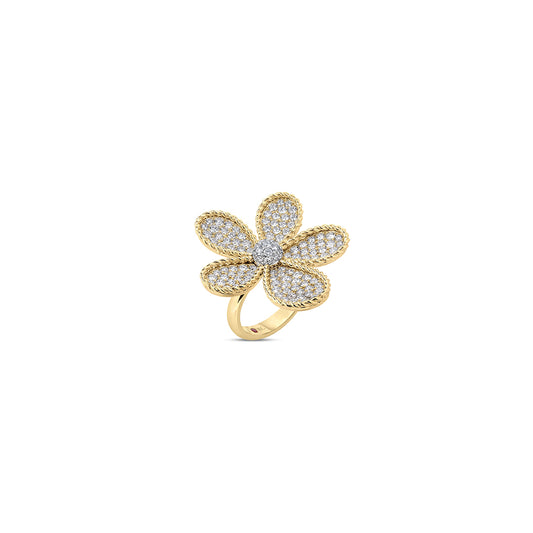 Jasmine Large Pave Diamond Flower Ring