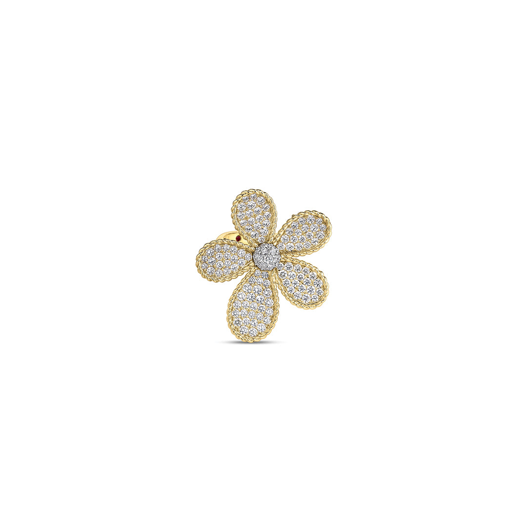 Jasmine Large Pave Diamond Flower Ring