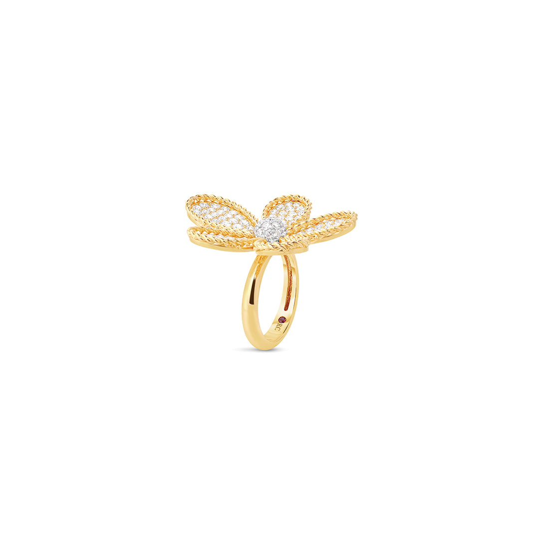 Jasmine Large Pave Diamond Flower Ring