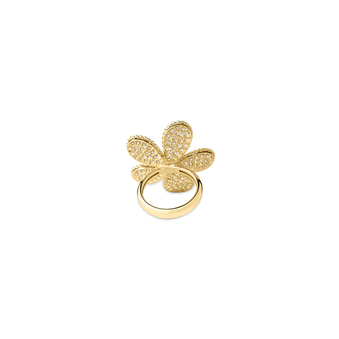 Jasmine Large Pave Diamond Flower Ring