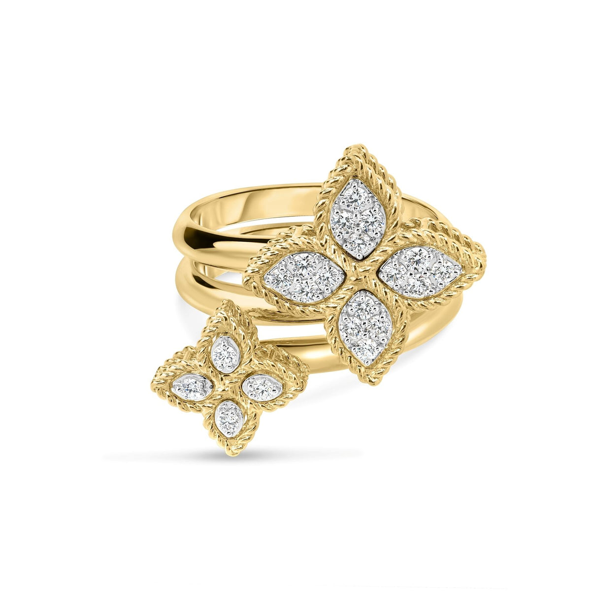 Princess Flower Bypass Diamond Ring