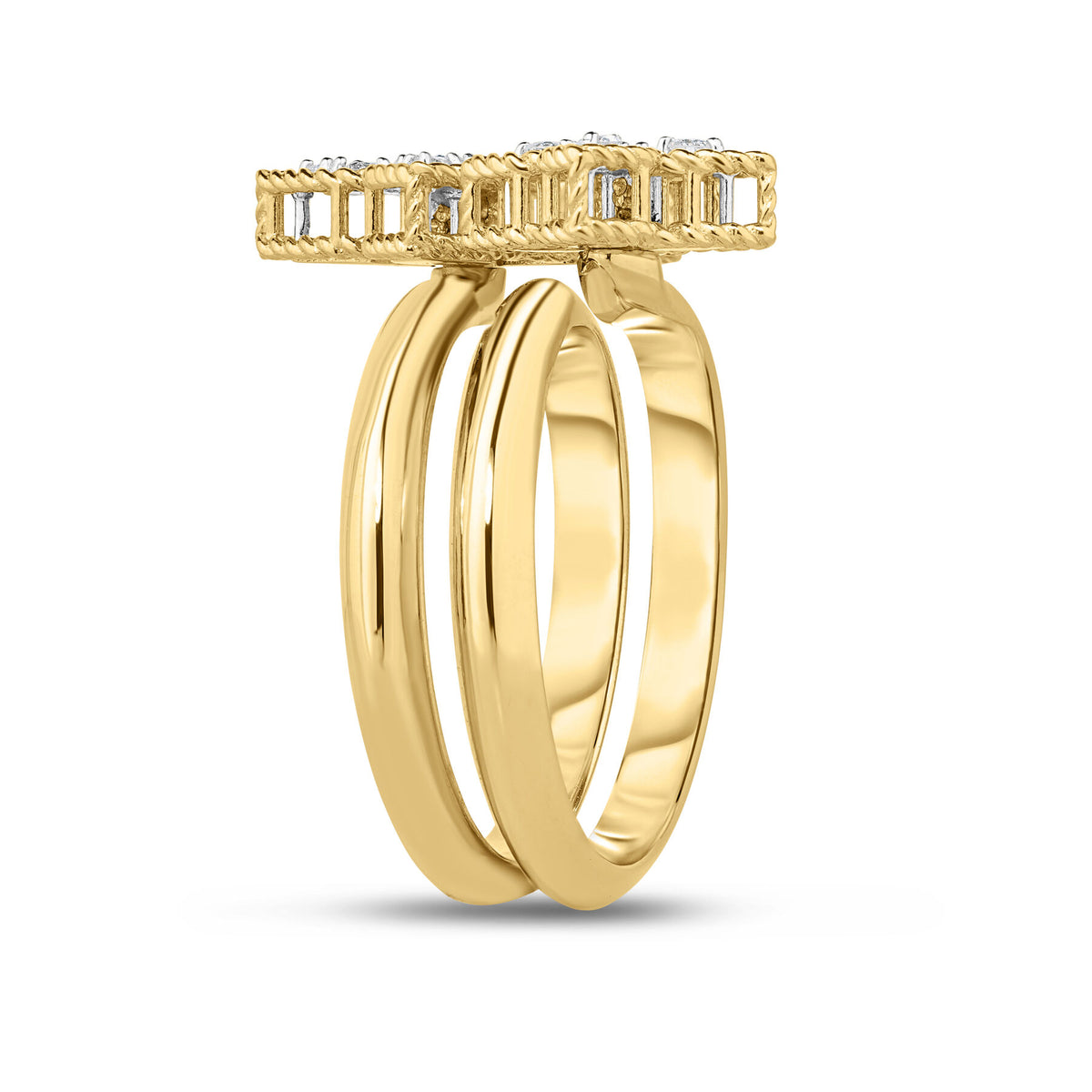 Princess Flower Bypass Diamond Ring