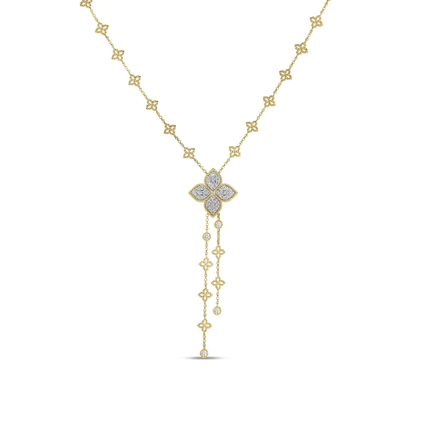 Princess Flower Lariat Diamond Necklace