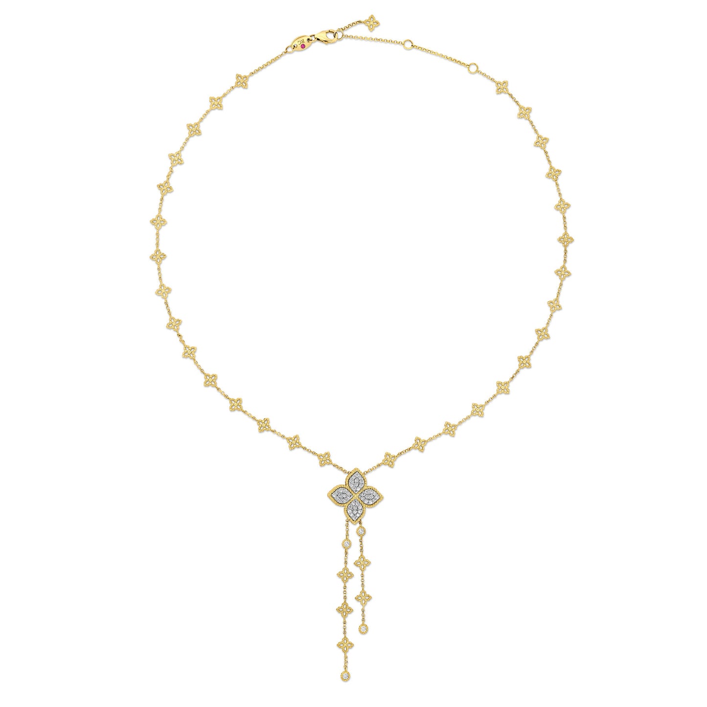 Princess Flower Lariat Diamond Necklace
