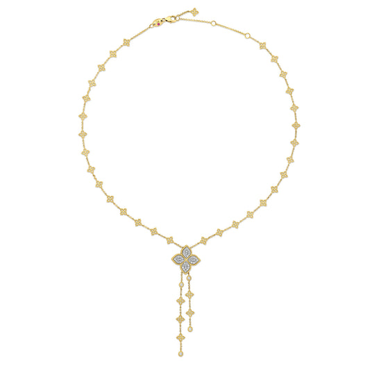 Princess Flower Lariat Diamond Necklace