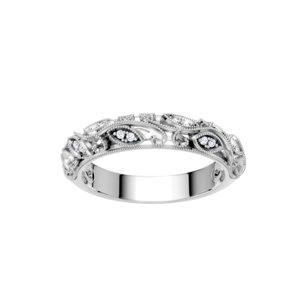 Diamond Floral Filigree Band