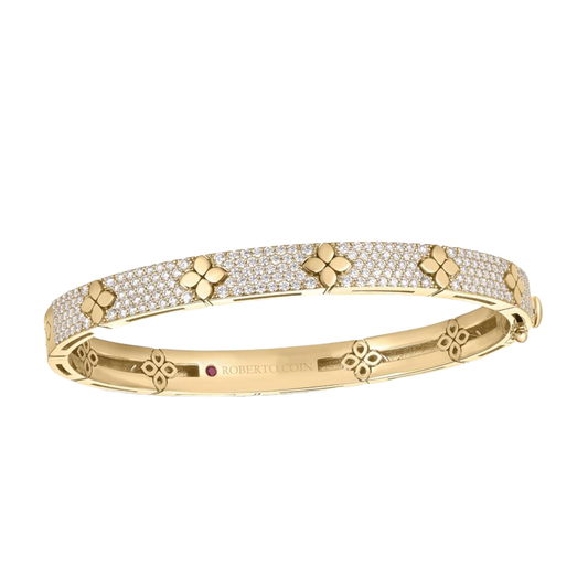 'Love in Verona' Pave Diamond Flower Bangle Bracelet
