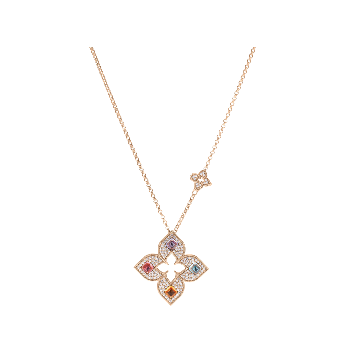Venetian Princess Carnival Open Flower Long Necklace
