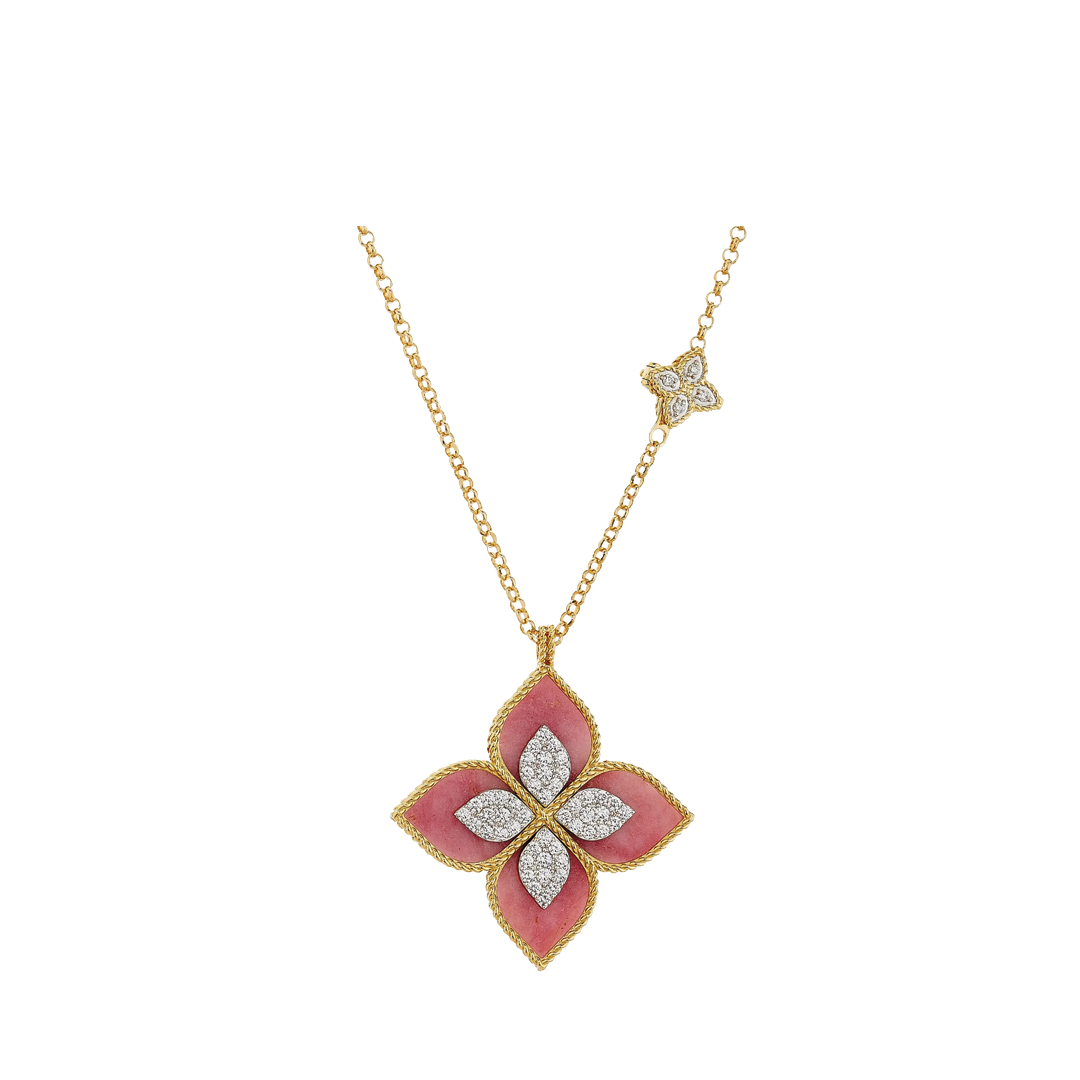 Venetian Princess Rhodonite Flower Necklace