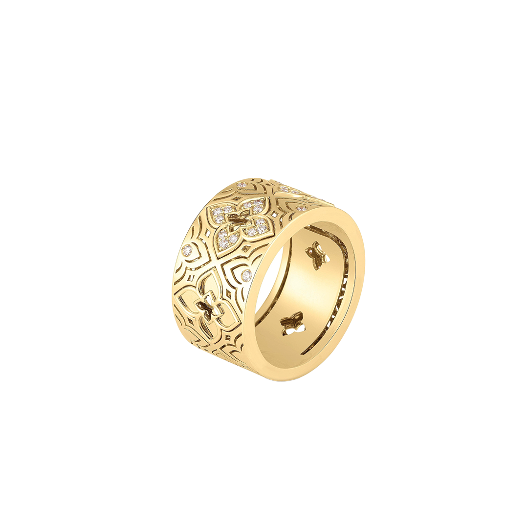 Venetian Princess Etched Frame Diamond Ring