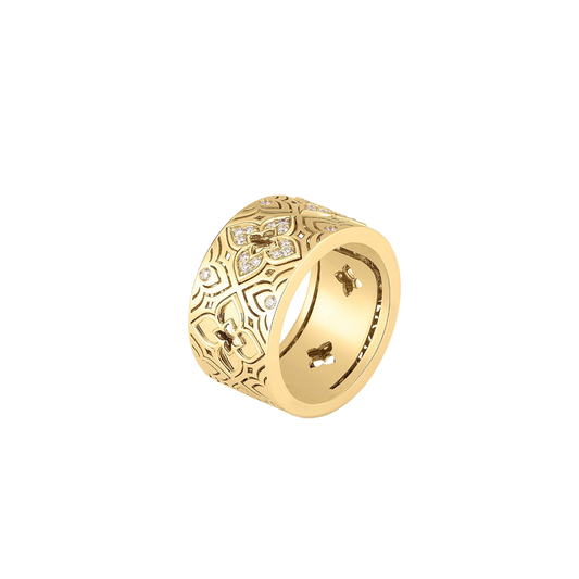 Venetian Princess Etched Frame Diamond Ring