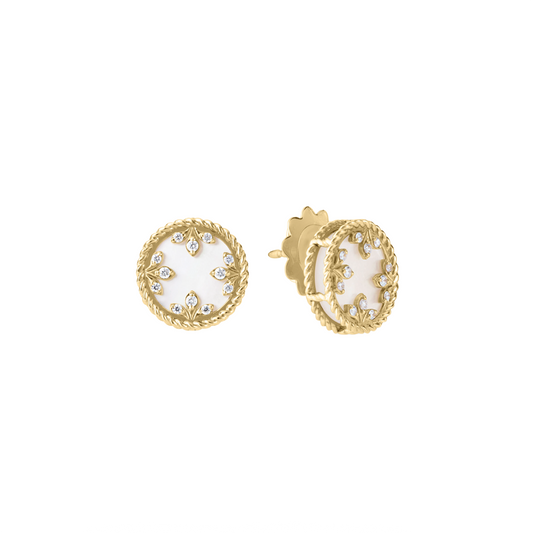 12mm Venetian Medallion Mother of Pearl Stud Earrings