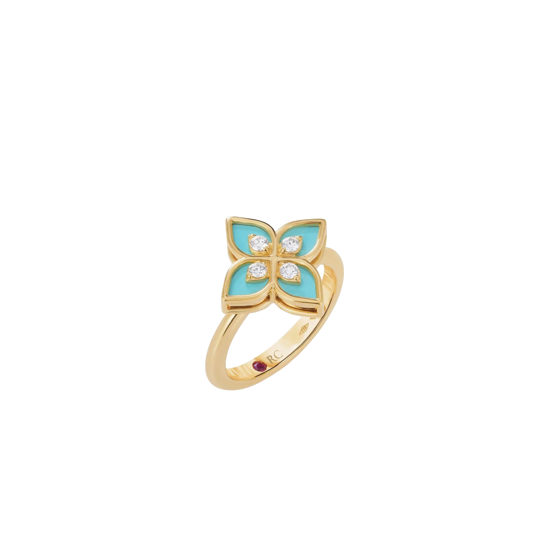Venetian Princess Turquoise Flower Ring
