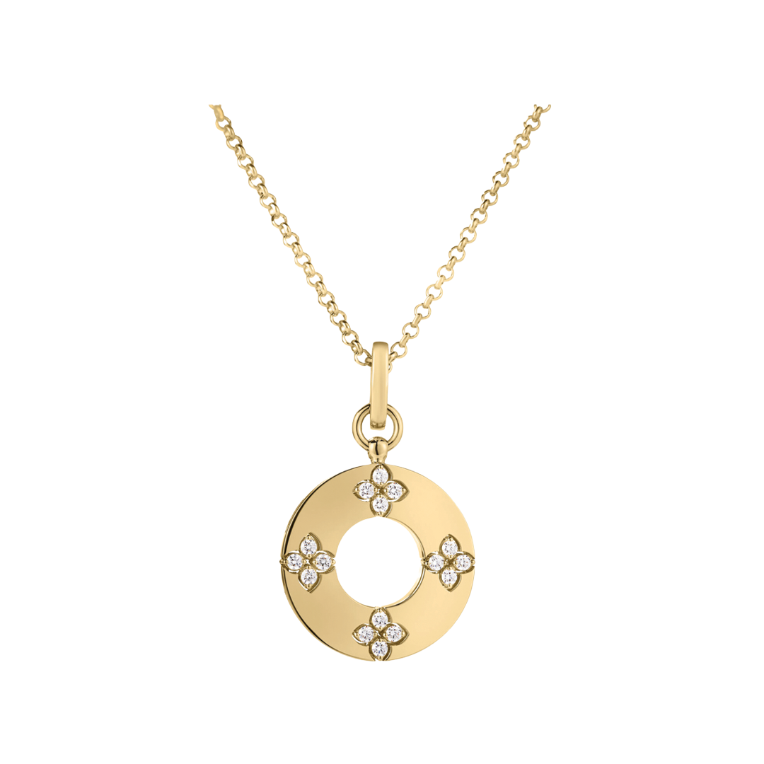 Love in Verona Diamond Flower Circle Necklace