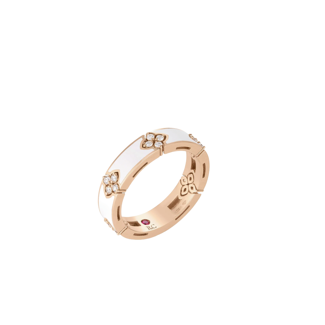 Love in Verona Diamond and White Enamel Ring