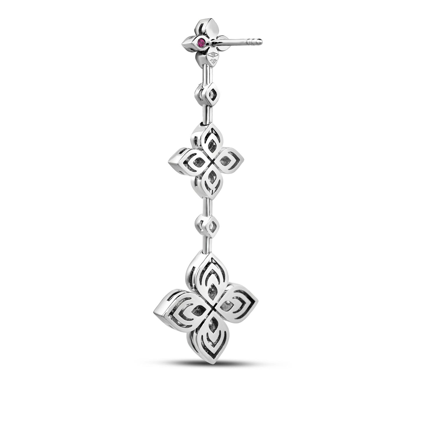 Love in Verona Triple Flower Diamond Dangle Earrings