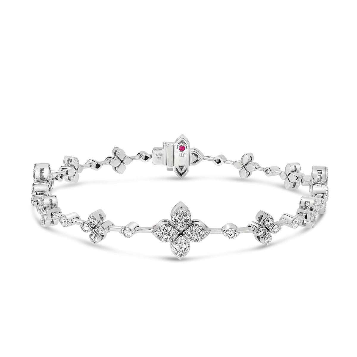 Love in Verona Alternating Diamond and Flower Bracelet