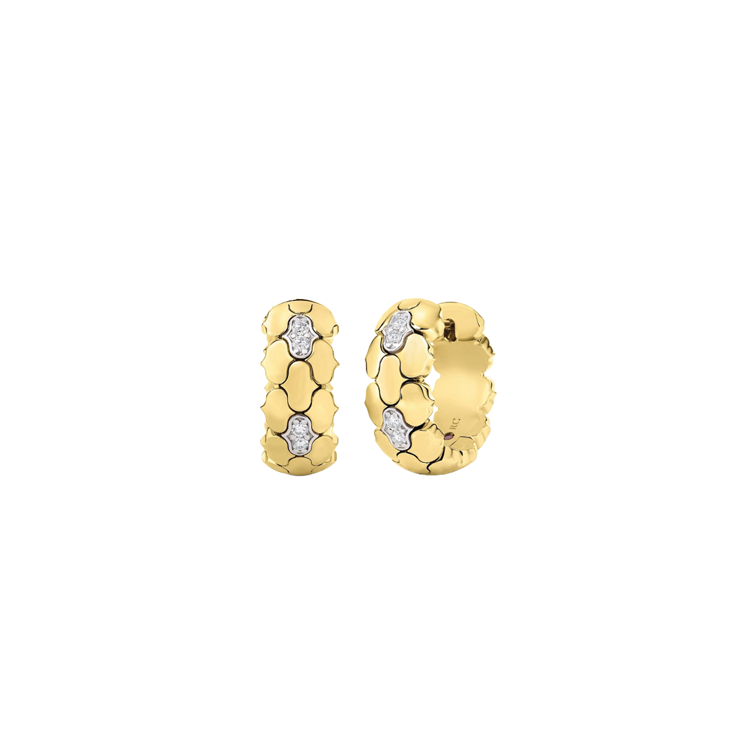 Cobra Narrow Diamond Hoop Earrings