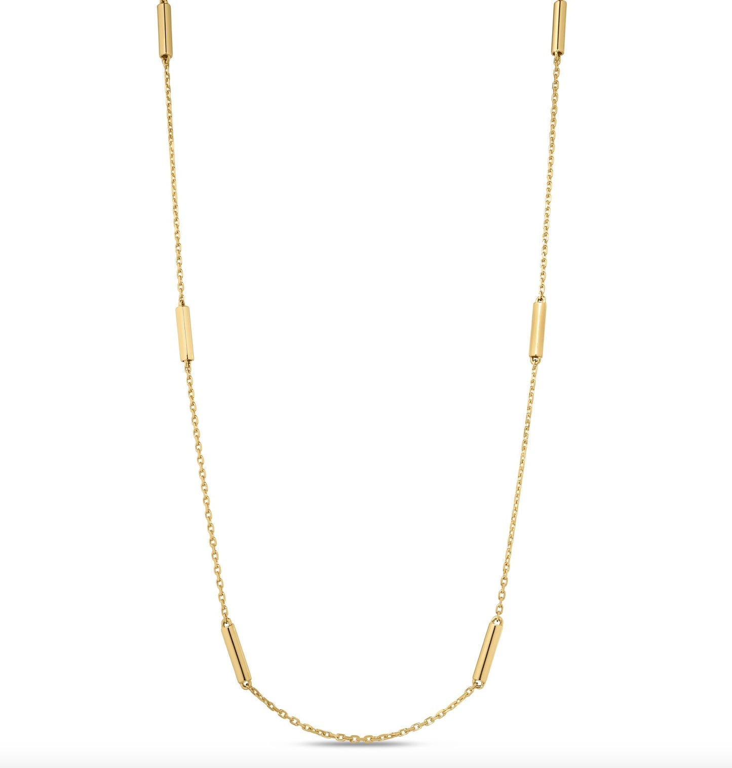 7-Station Gold Bar Necklace
