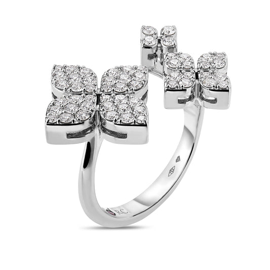 Love In Verona Triple Flower Pave Diamond Ring