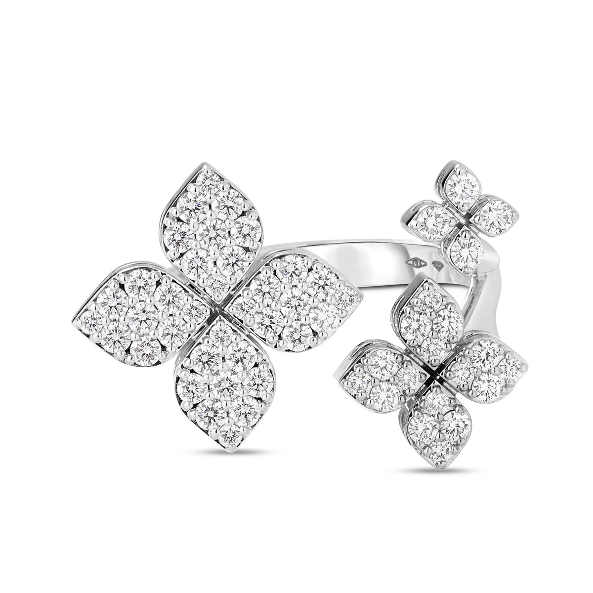 Love In Verona Triple Flower Pave Diamond Ring