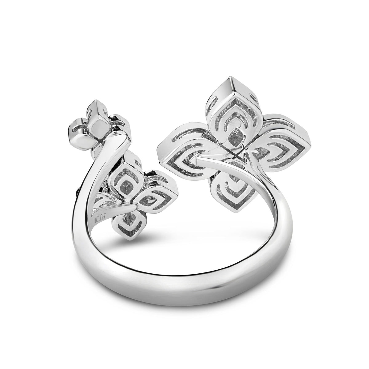Love In Verona Triple Flower Pave Diamond Ring